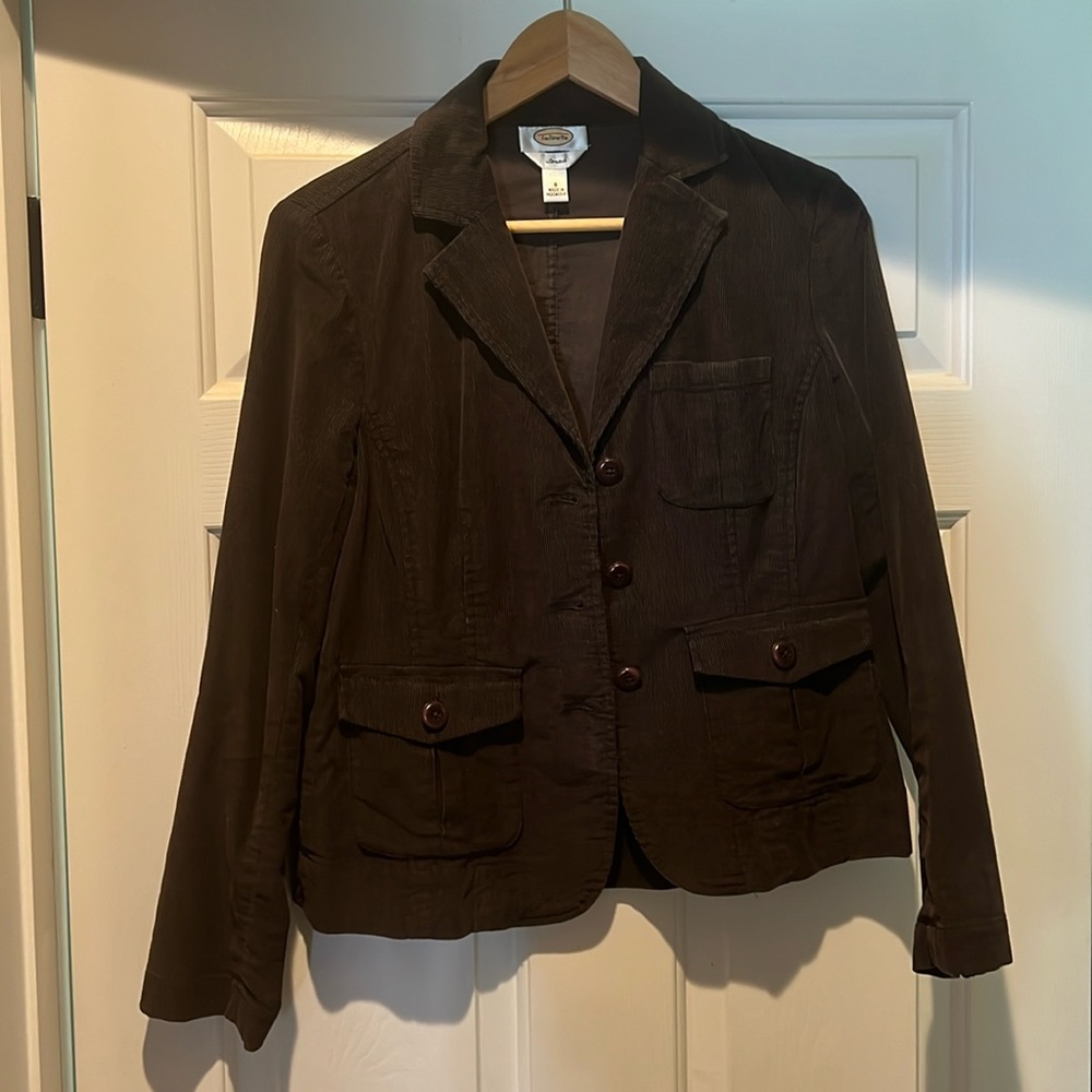 TALBOTS Washable Corduroy Stretch Blazer Women Sz 8